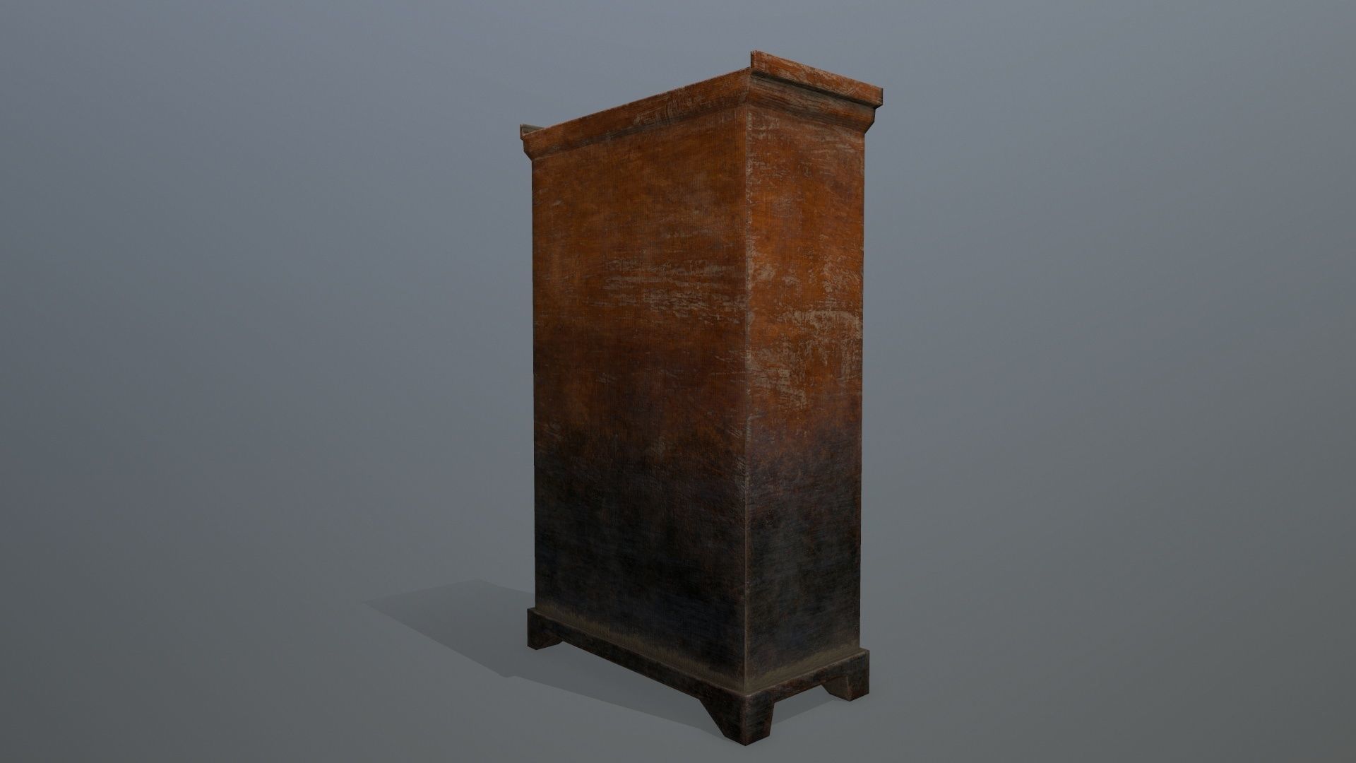 Cabinet 3 old wooden Low-poly 3D model_7