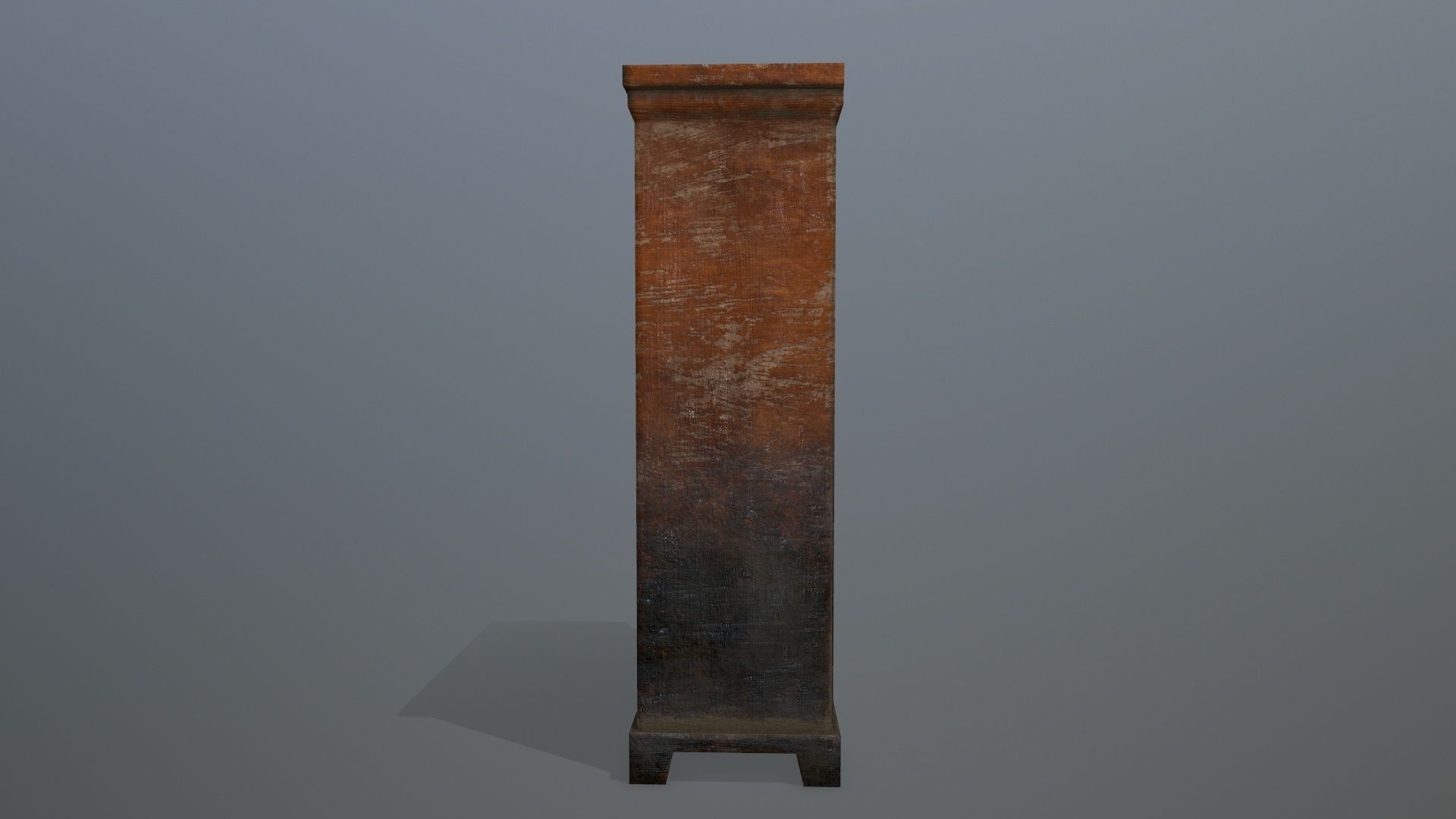 Cabinet 3 old wooden Low-poly 3D model_4