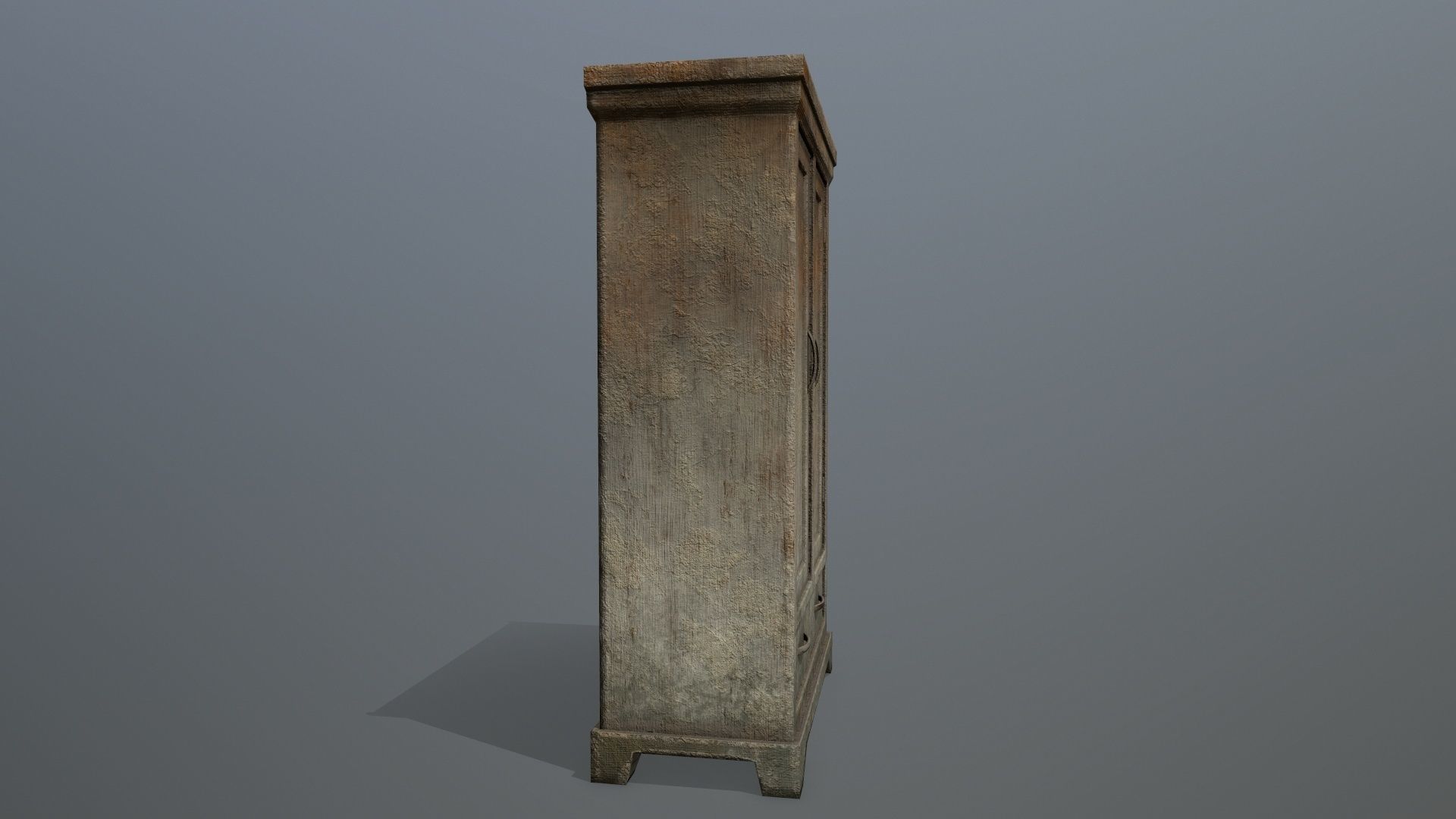 Cabinet 4 wooden armoire Low-poly 3D model_8