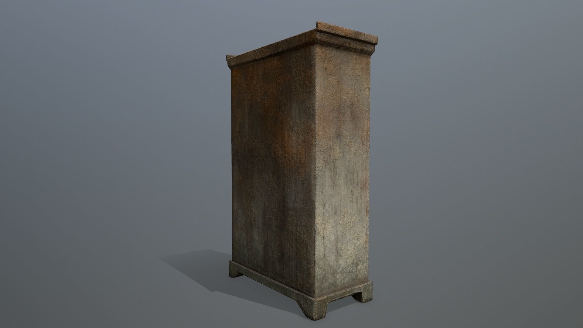 Cabinet 4 wooden armoire Low-poly 3D model_7