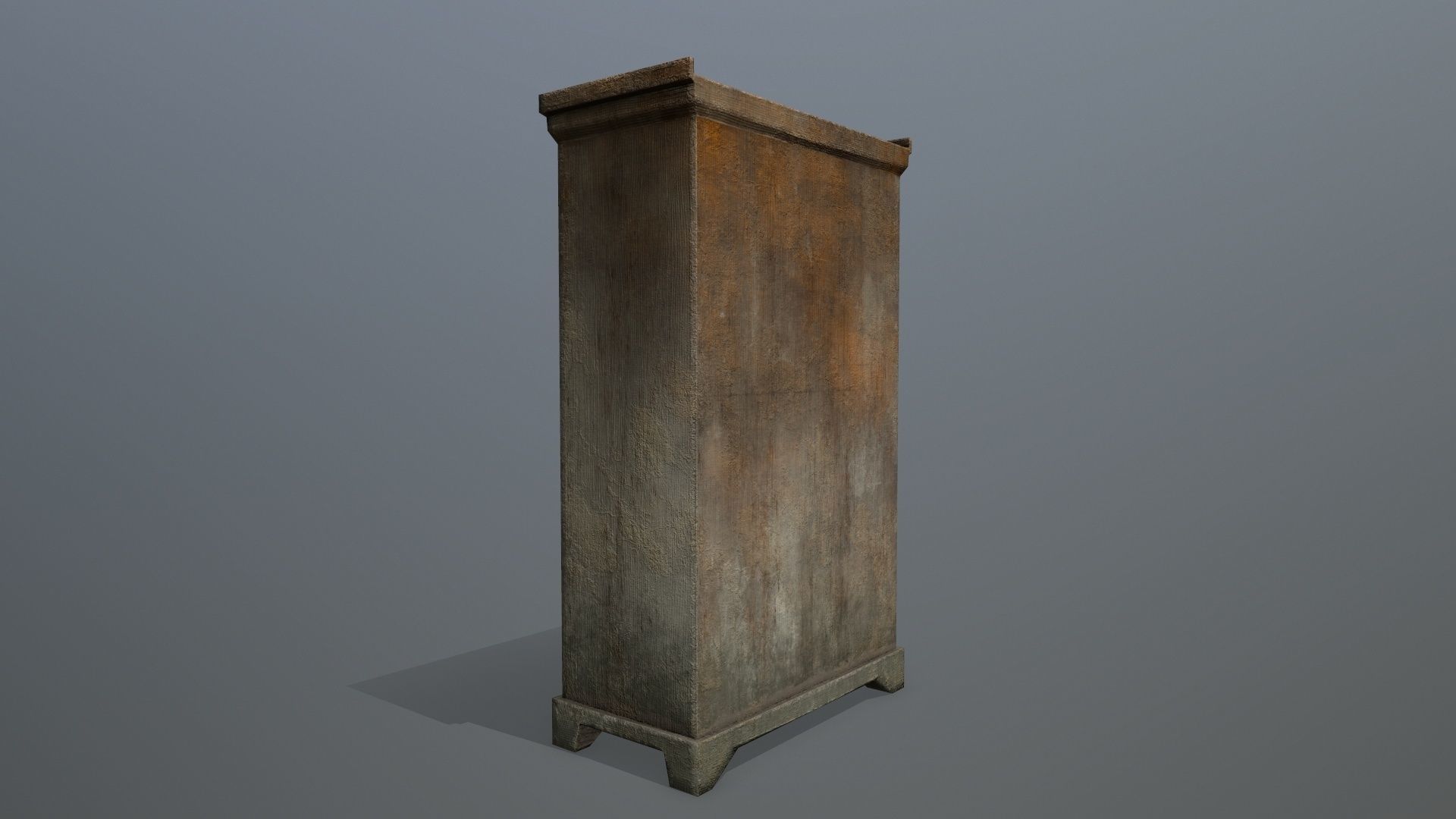 Cabinet 4 wooden armoire Low-poly 3D model_5