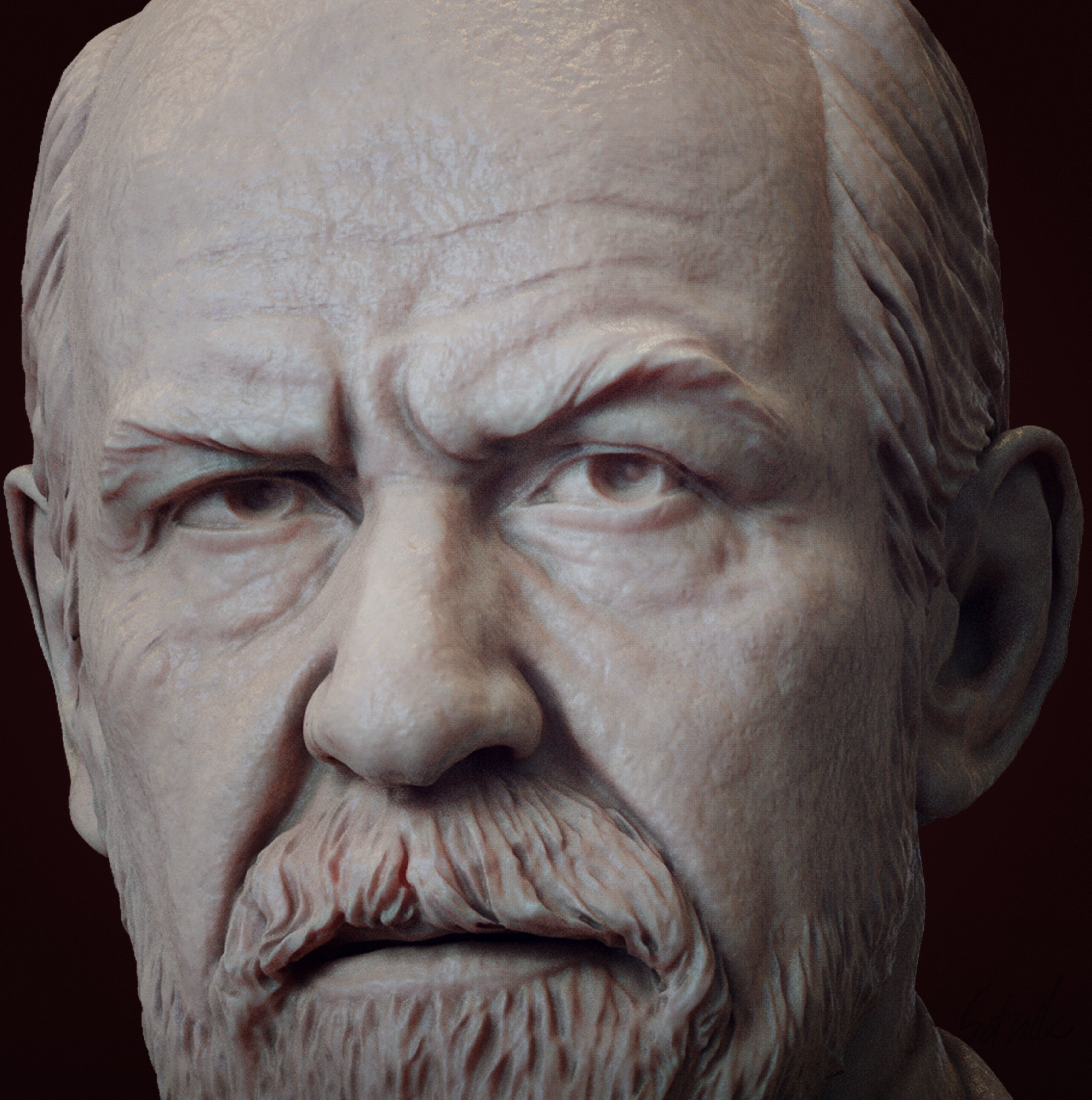 Sigmund Freud 3D print model_2