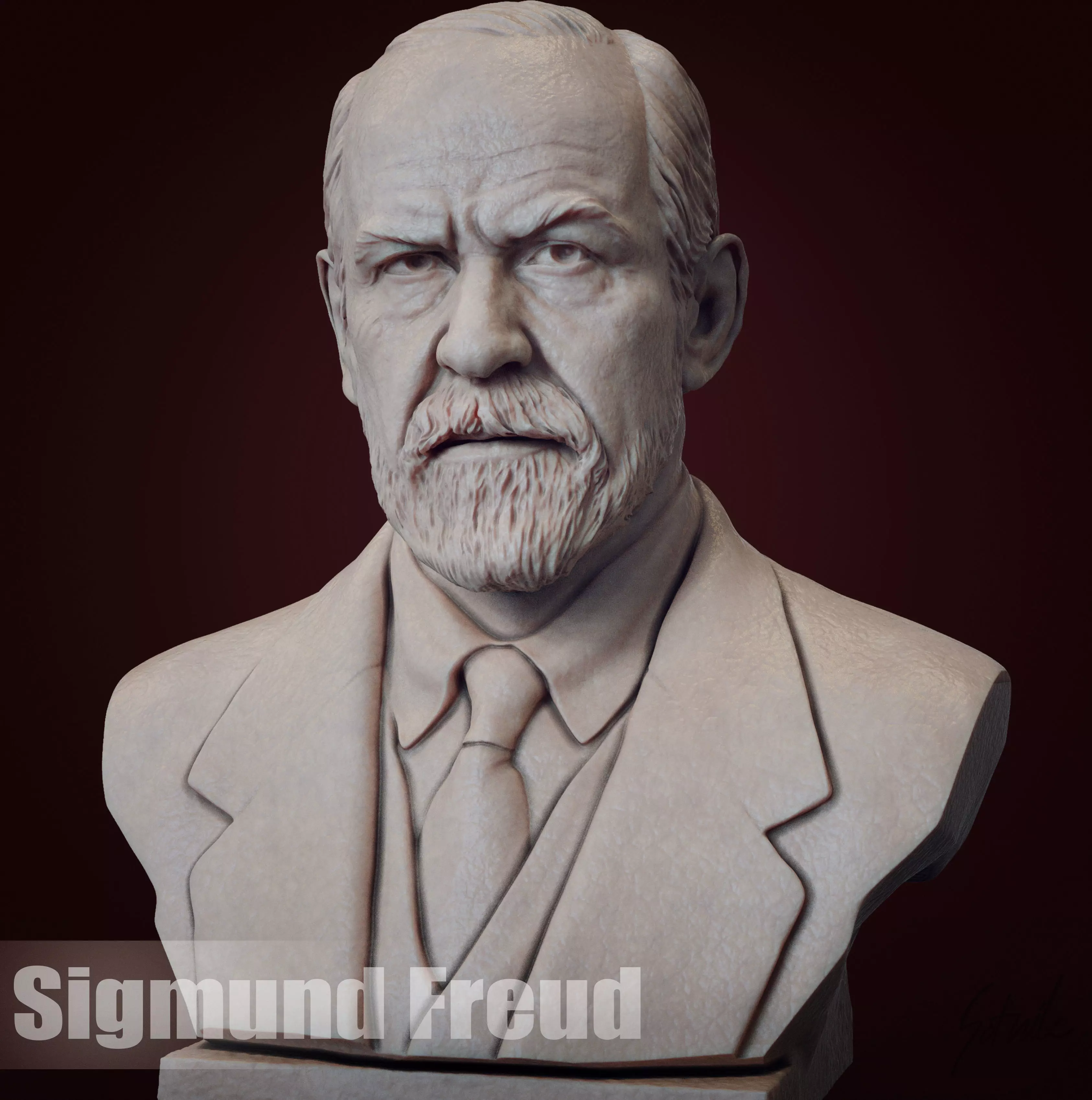 Sigmund Freud 3D print model_0