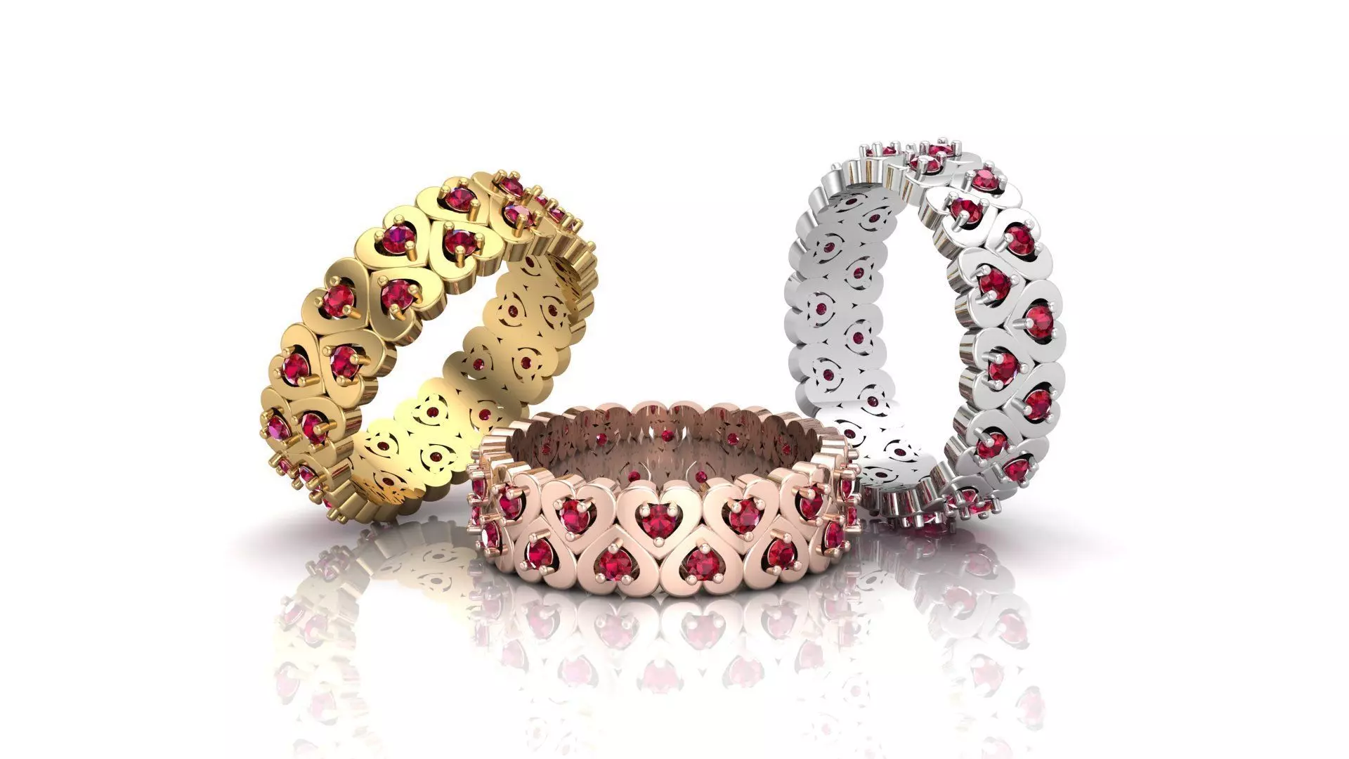 Love ring with diamonds Free 3D print model
