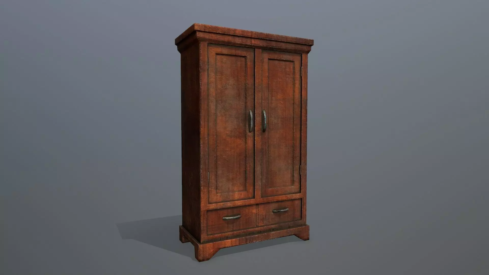 Cabinet 5 wooden wardrobe Low-poly 3D model