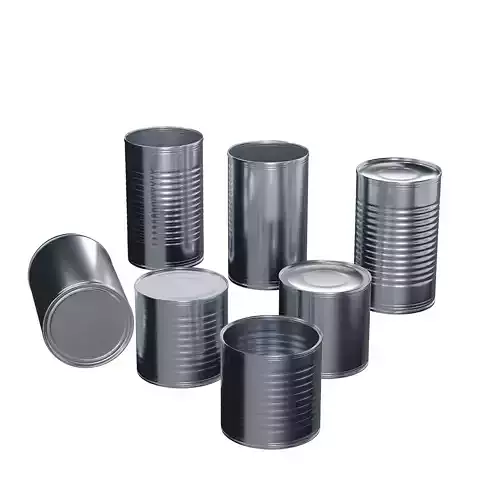 3D MODEL - Empty Food-Cans Pack 
