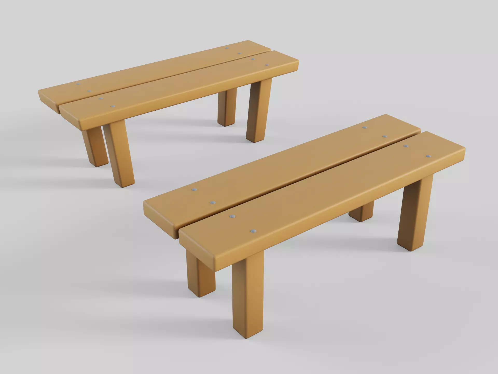 Cartoon Bench 1 Low-poly 3D model