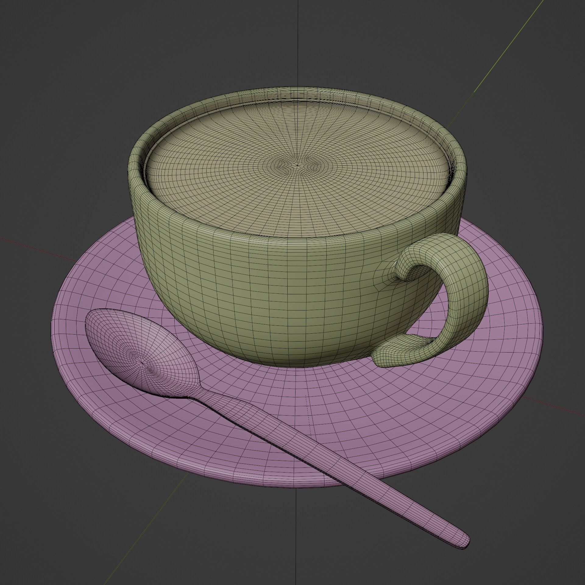Coffee cup Low-poly 3D model_16