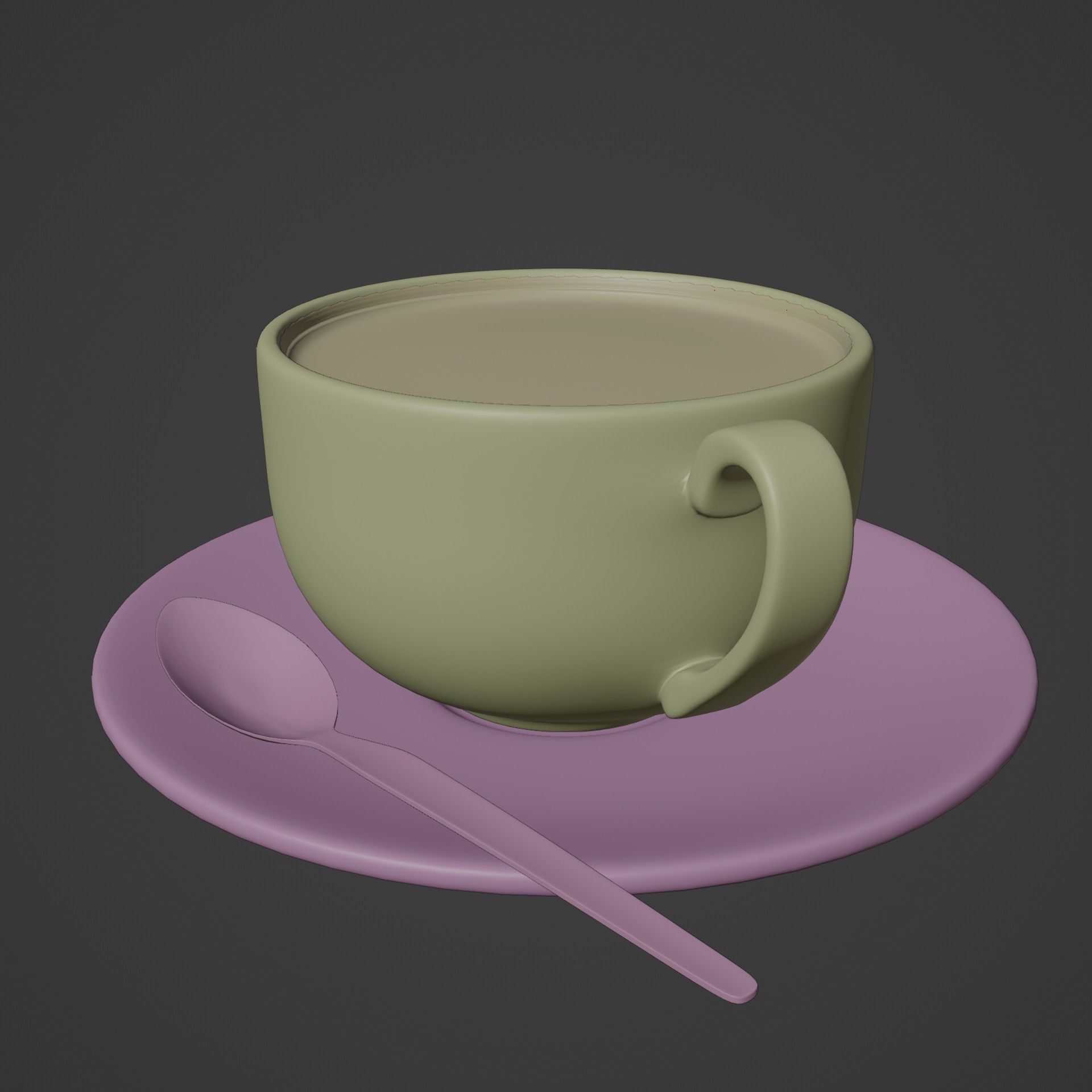 Coffee cup Low-poly 3D model_14