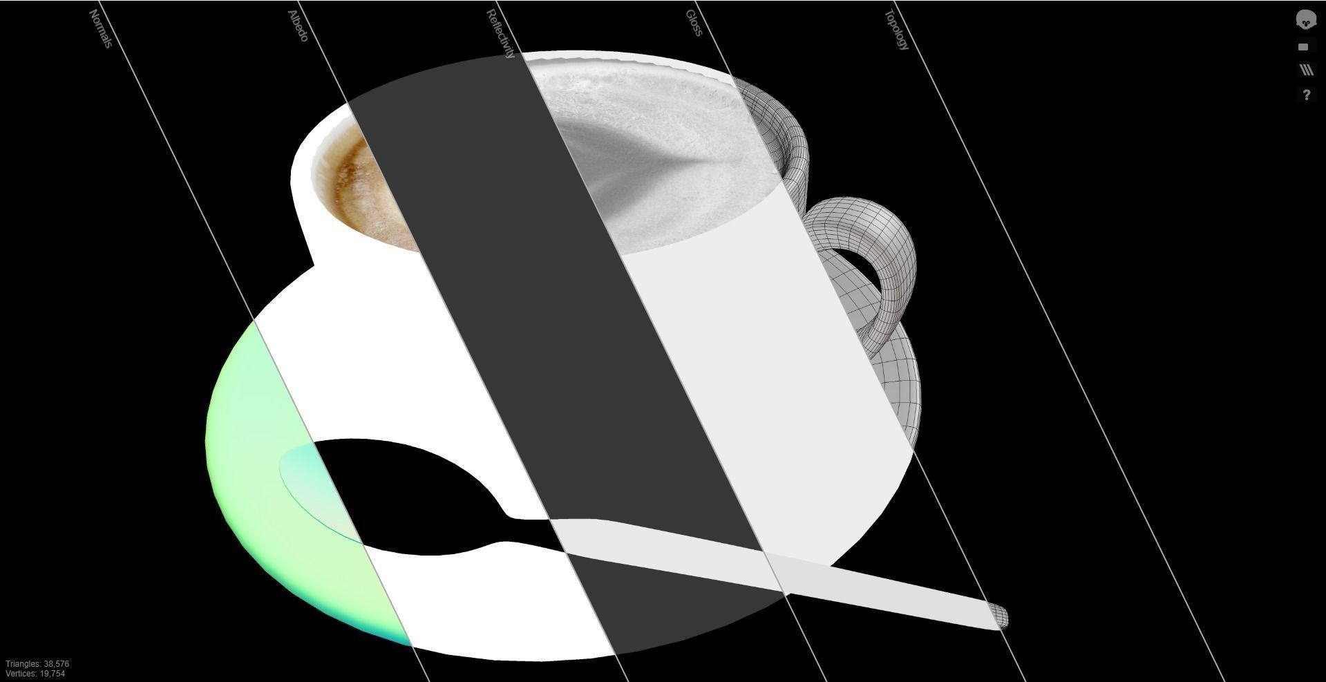 Coffee cup Low-poly 3D model_18