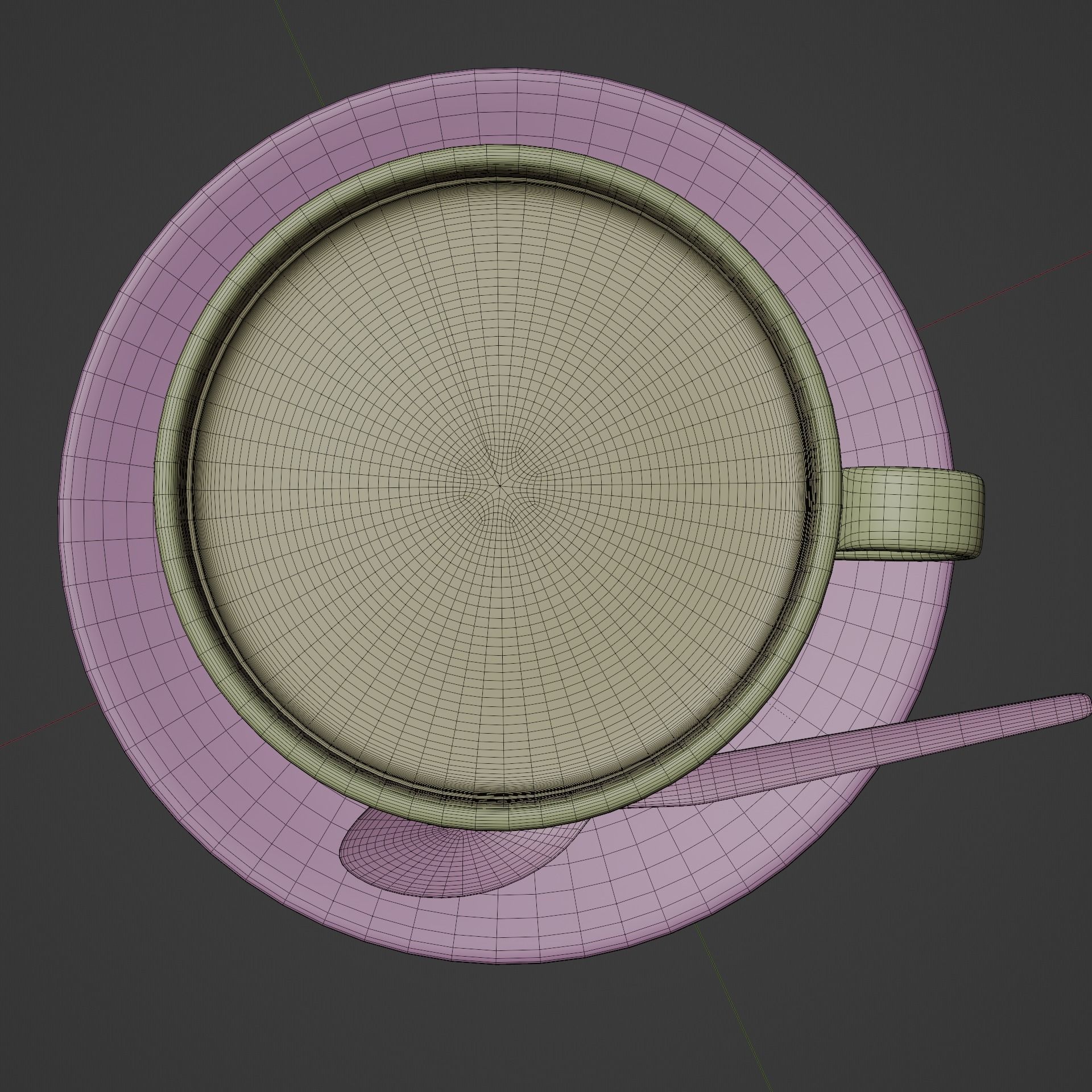 Coffee cup Low-poly 3D model_15