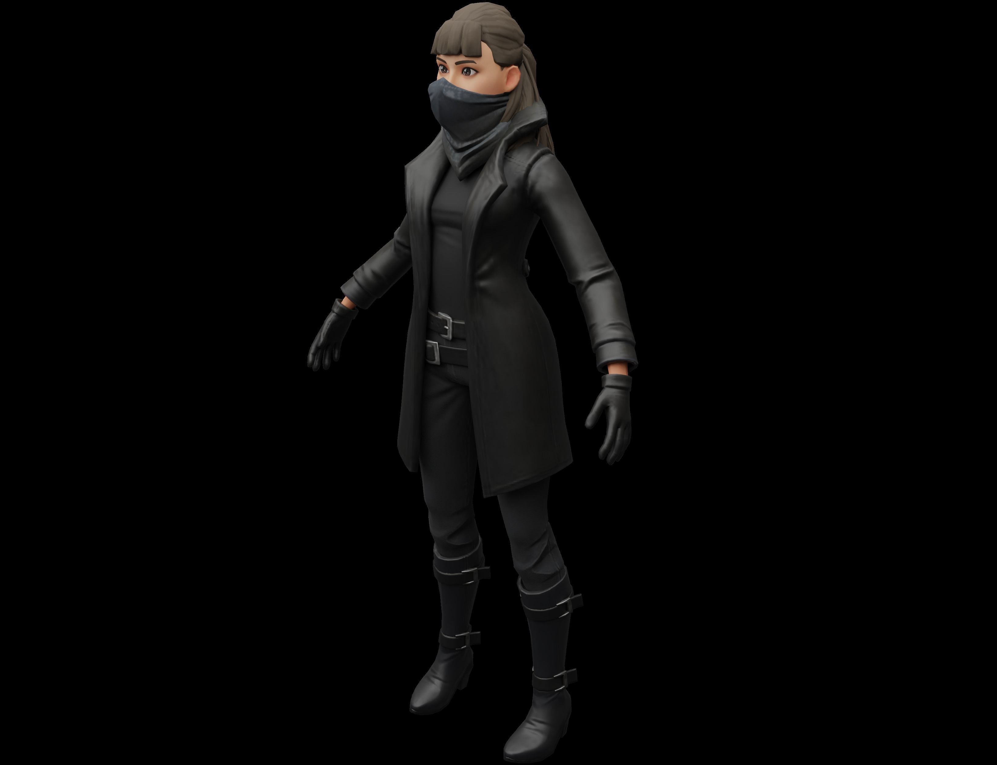 girl and boy cool AR VR gaming Low-poly 3D model_4