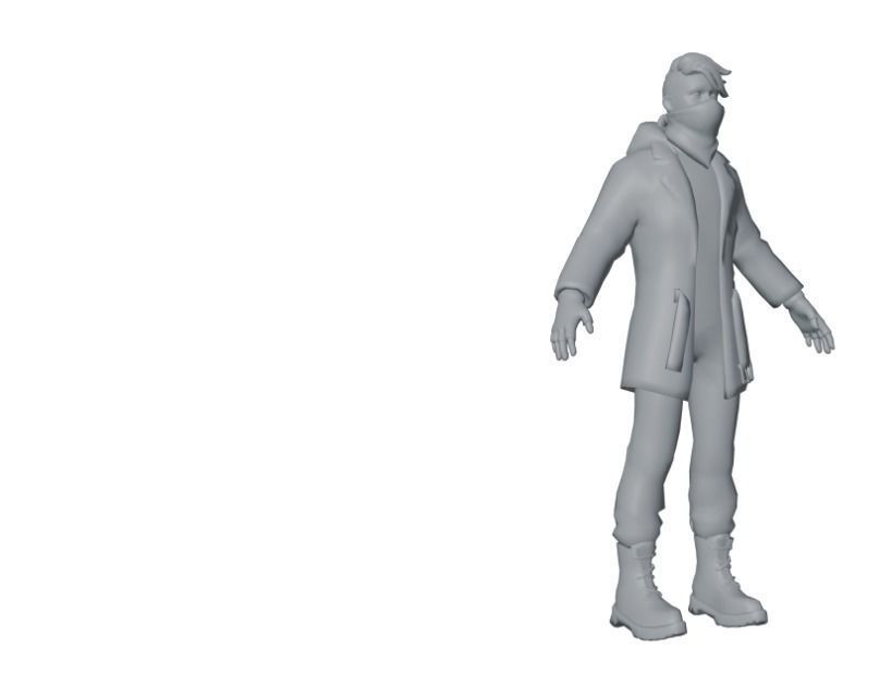 girl and boy cool AR VR gaming Low-poly 3D model_7