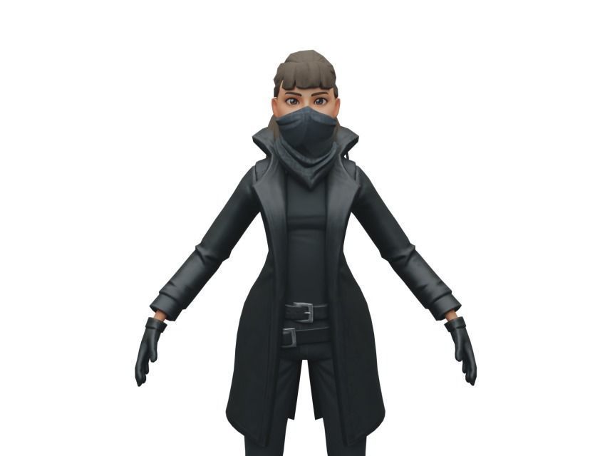 girl and boy cool AR VR gaming Low-poly 3D model_5