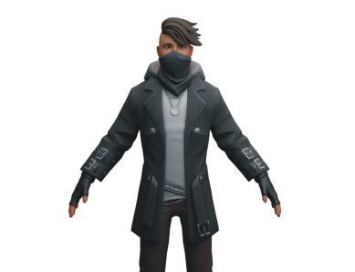 girl and boy cool AR VR gaming Low-poly 3D model_6