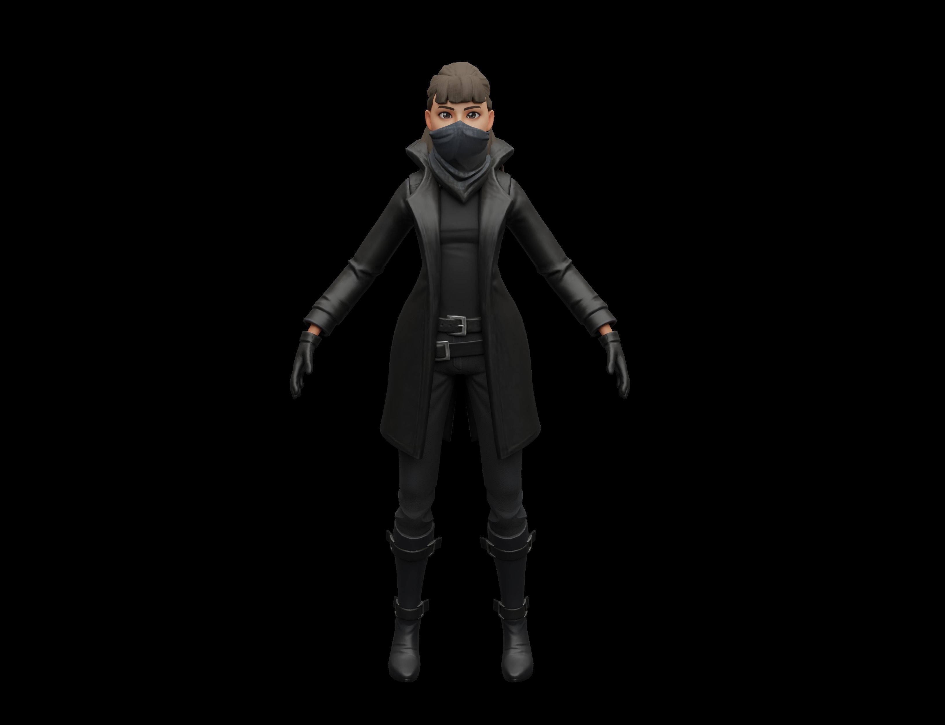 girl and boy cool AR VR gaming Low-poly 3D model_2