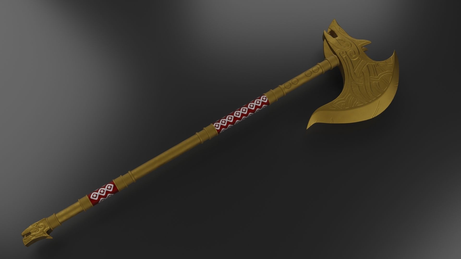 Sepulcher Axe Low-poly 3D model_1