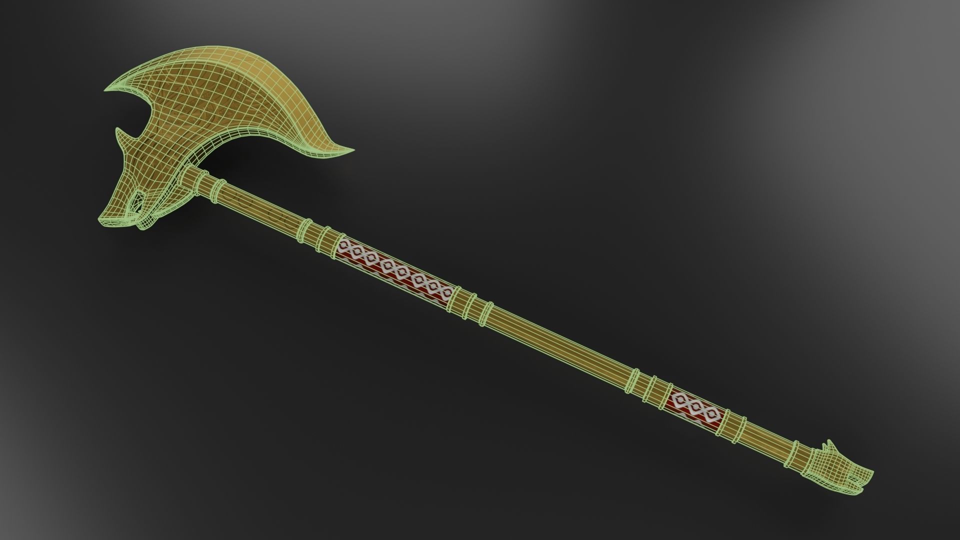 Sepulcher Axe Low-poly 3D model_5