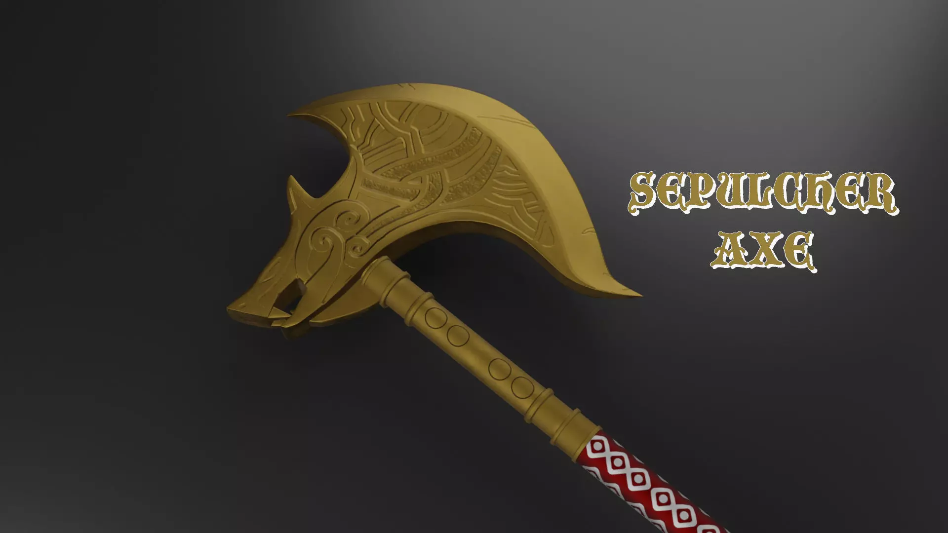 Sepulcher Axe Low-poly 3D model_0