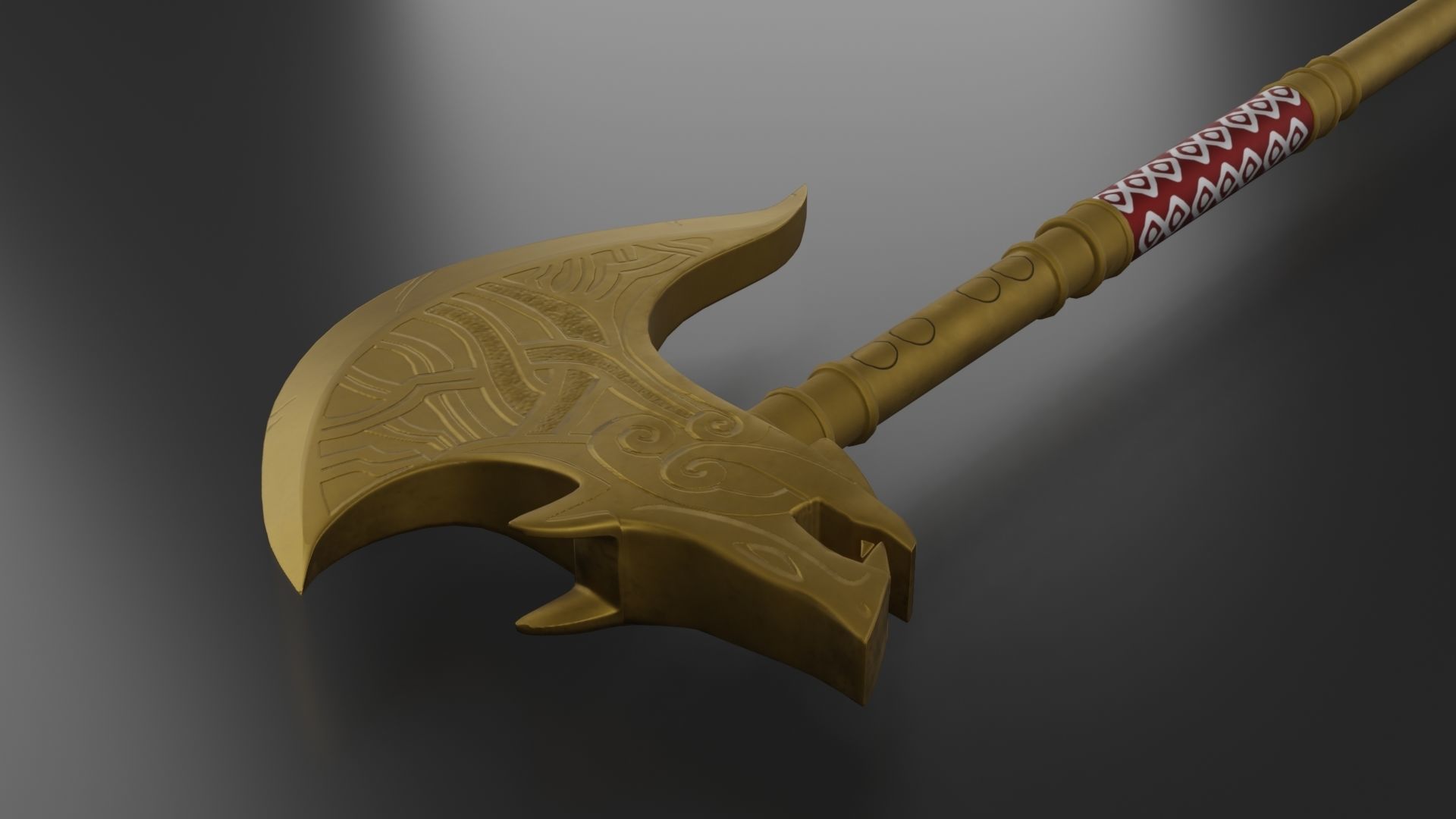 Sepulcher Axe Low-poly 3D model_8
