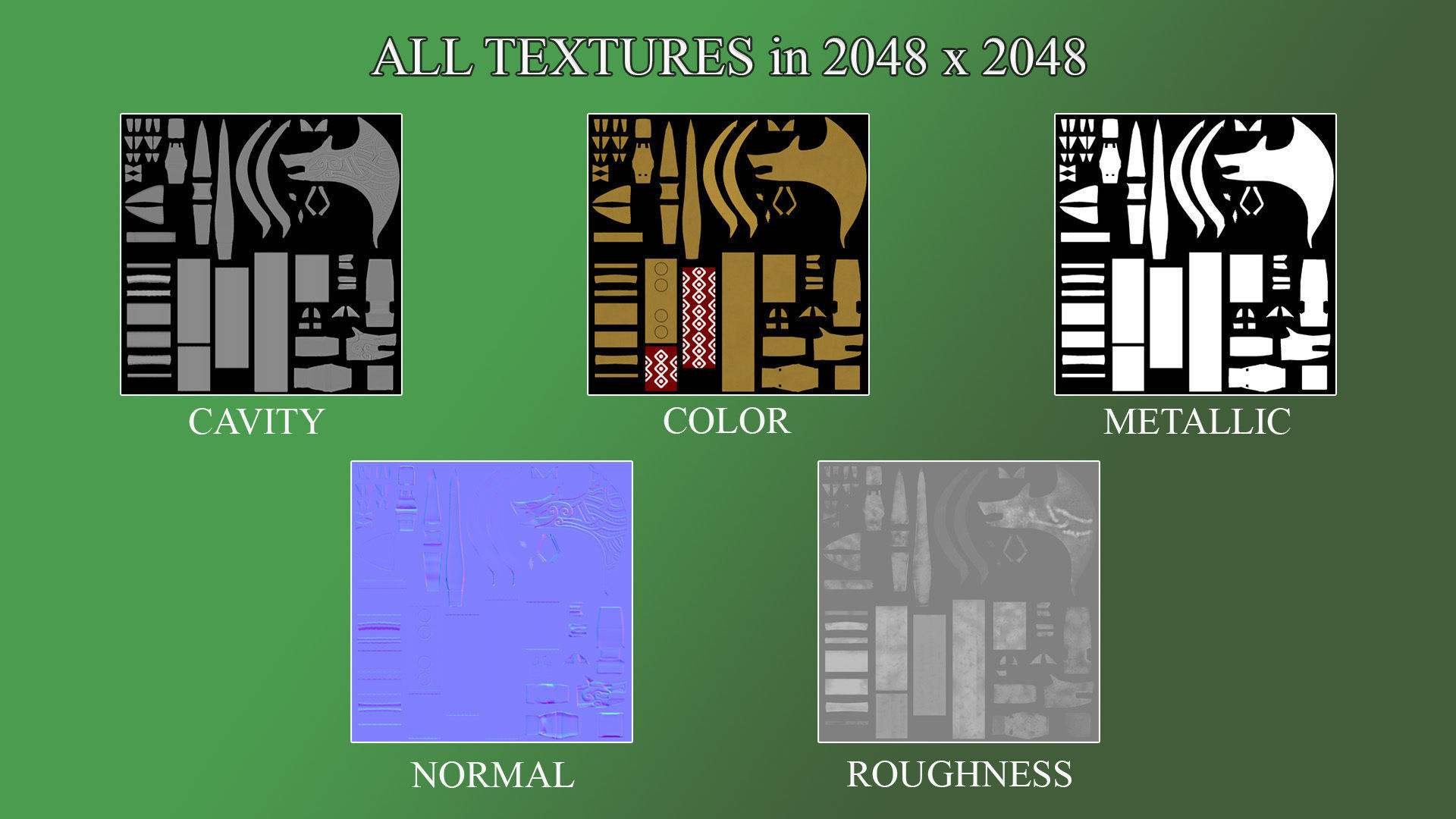 Sepulcher Axe Low-poly 3D model_9