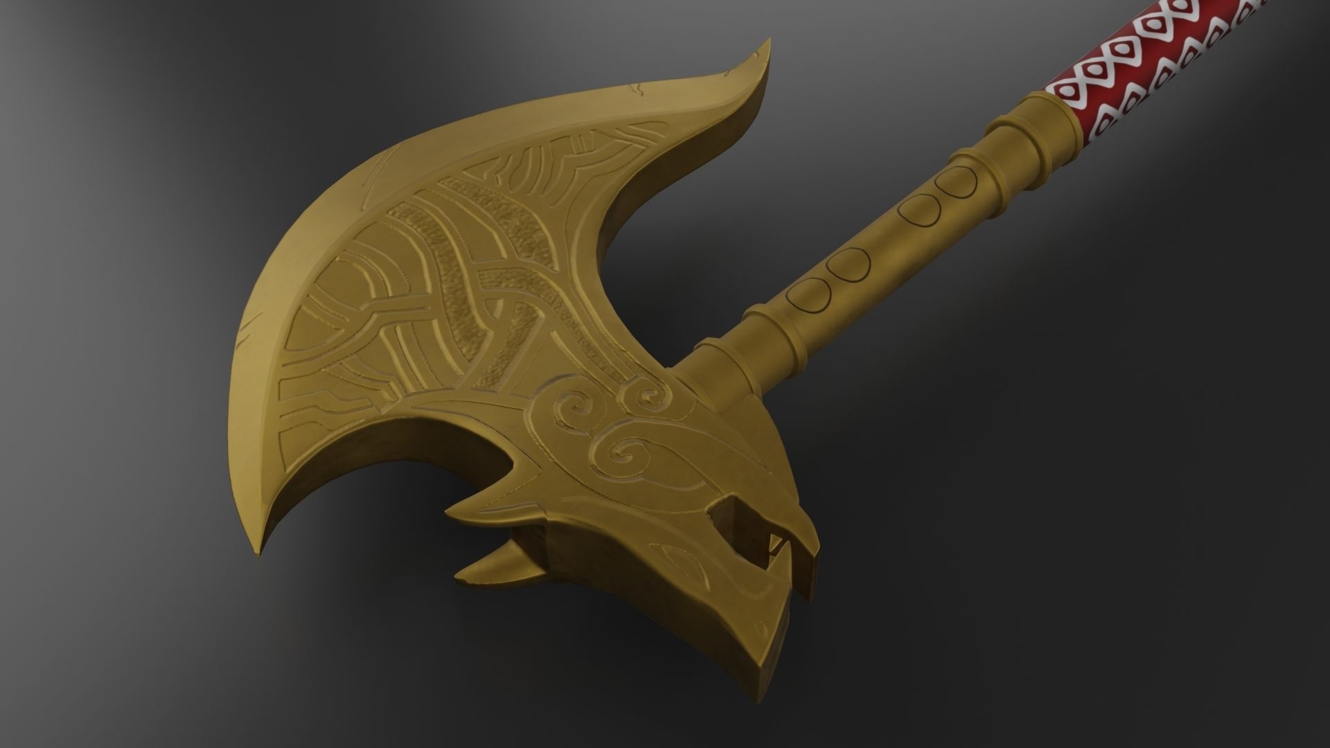 Sepulcher Axe Low-poly 3D model_3