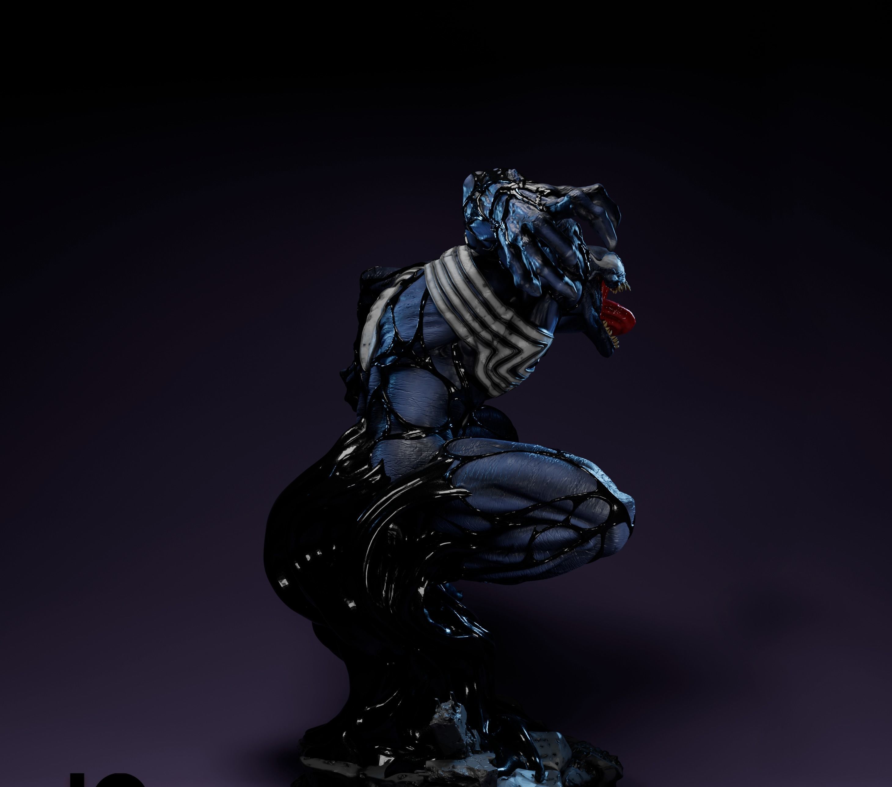 Venom january Statue 3D print model_2