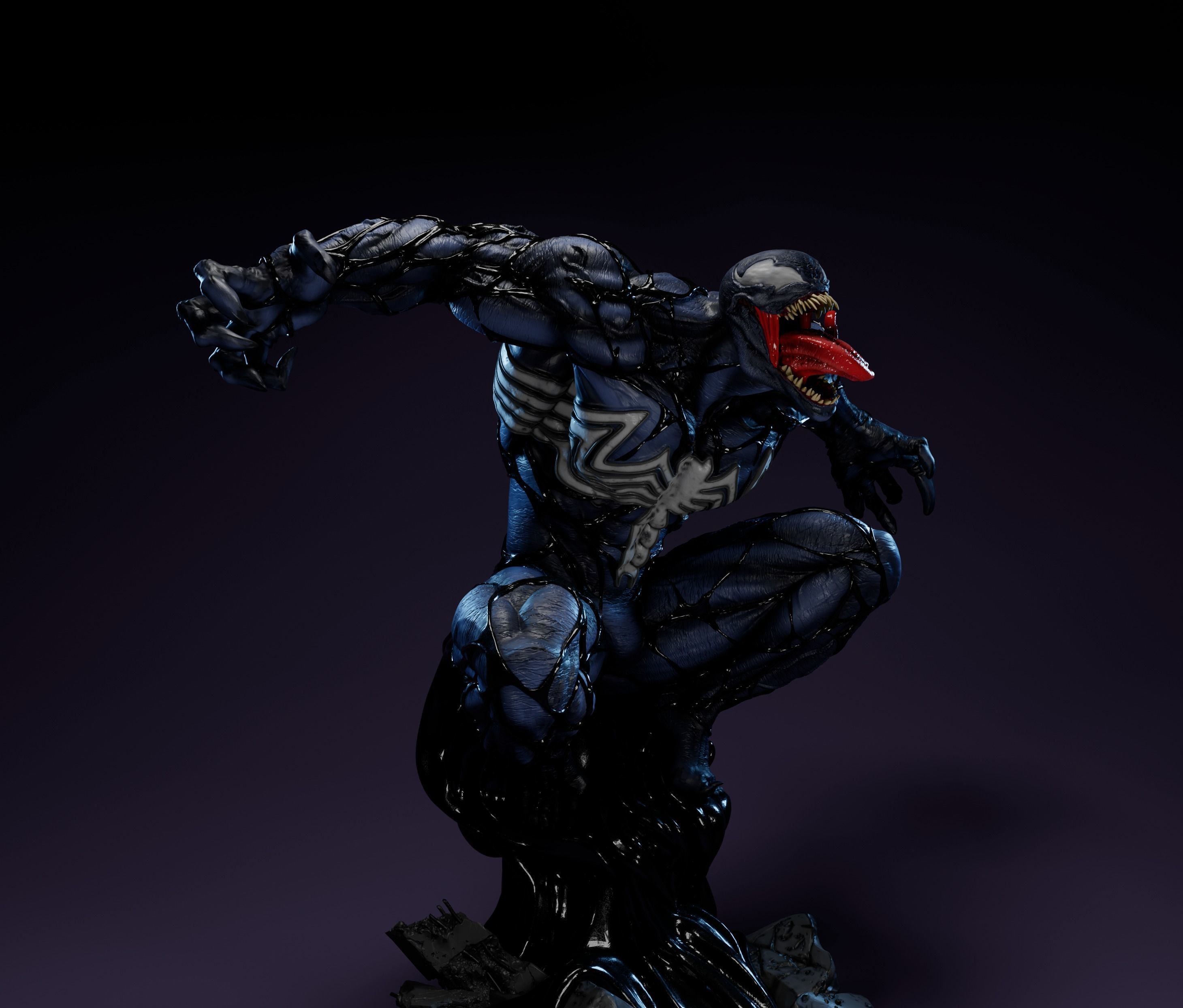 Venom january Statue 3D print model_1