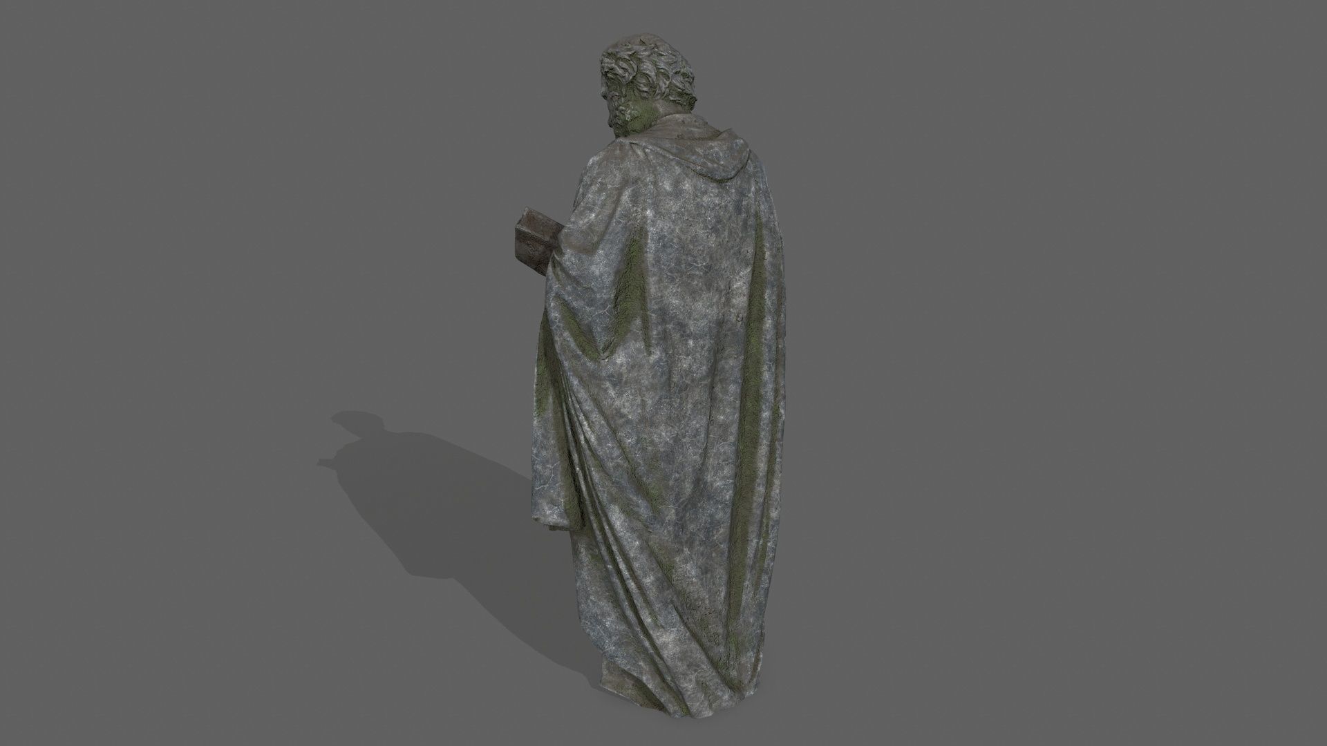 Old Man Statue Low-poly 3D model_4