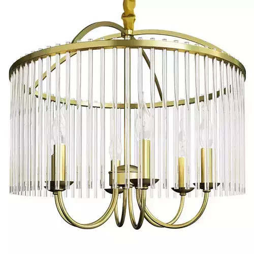 Round Chandelier Lighting Minimalist 6 Head Clear Crystal