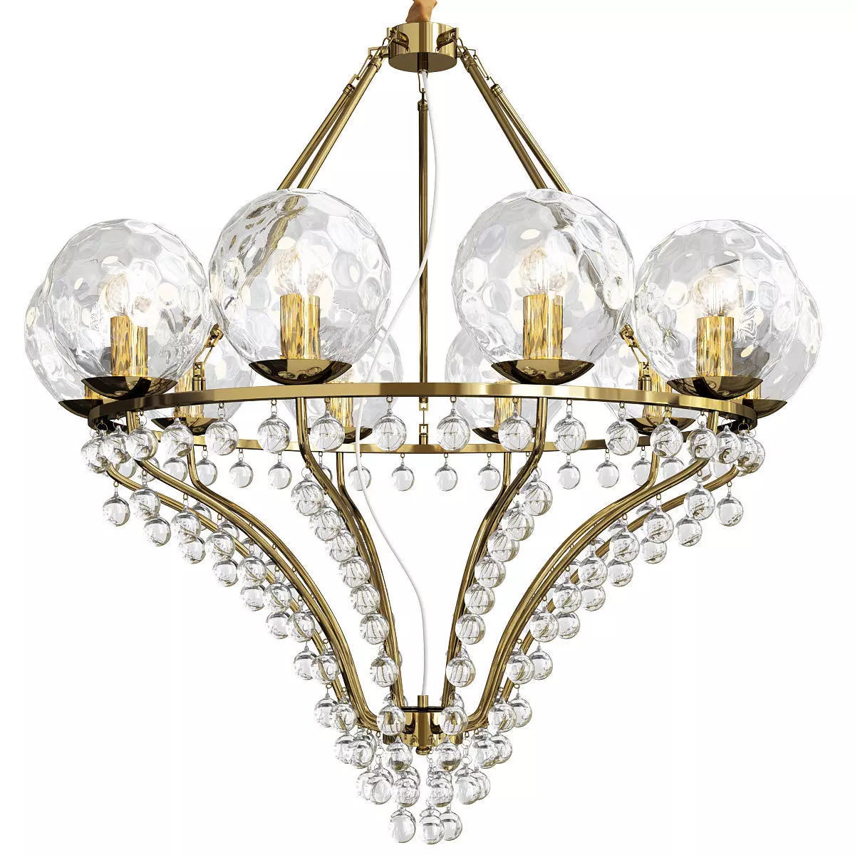 Melaine Chandelier gold Low-poly 3D model