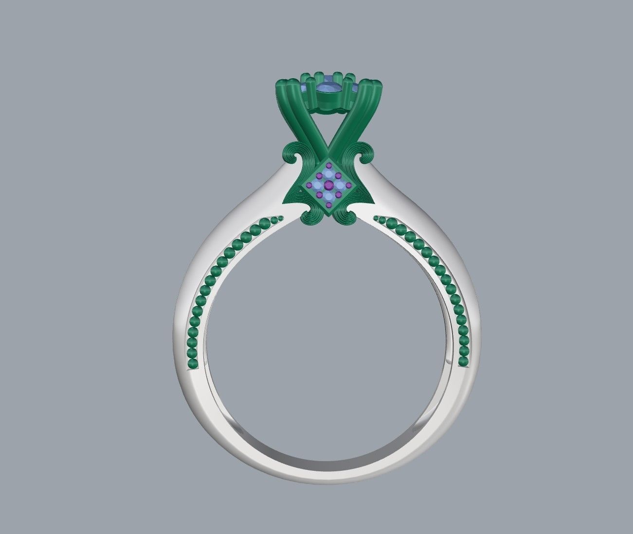 Engagment ring 3D print model_9