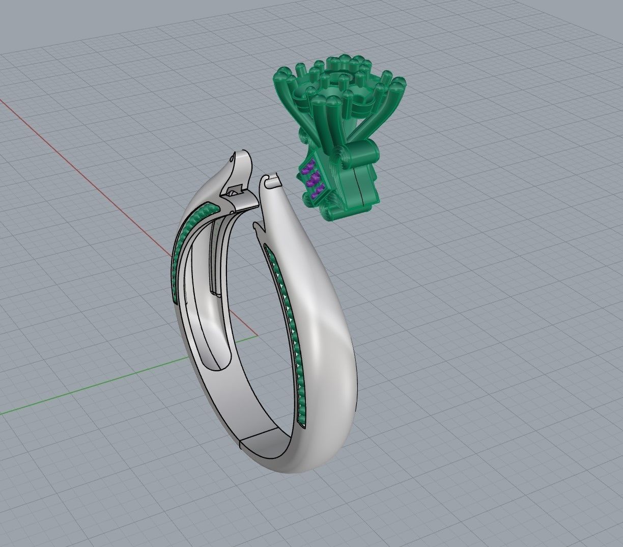 Engagment ring 3D print model_13
