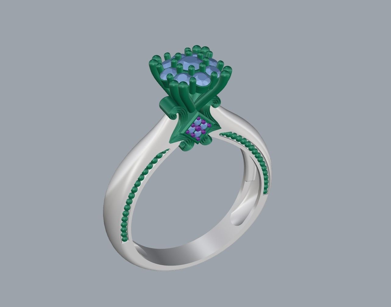 Engagment ring 3D print model_8