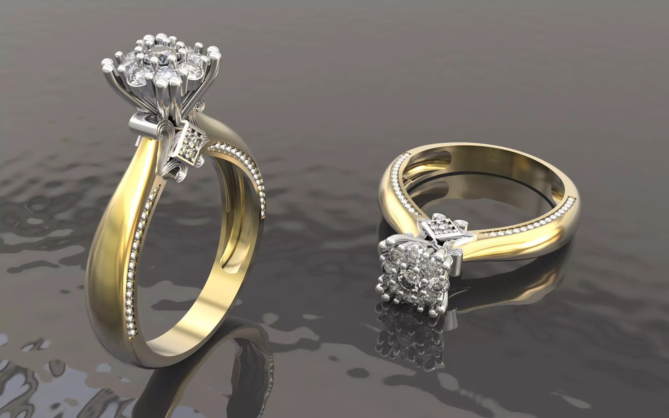 Engagment ring 3D print model_0
