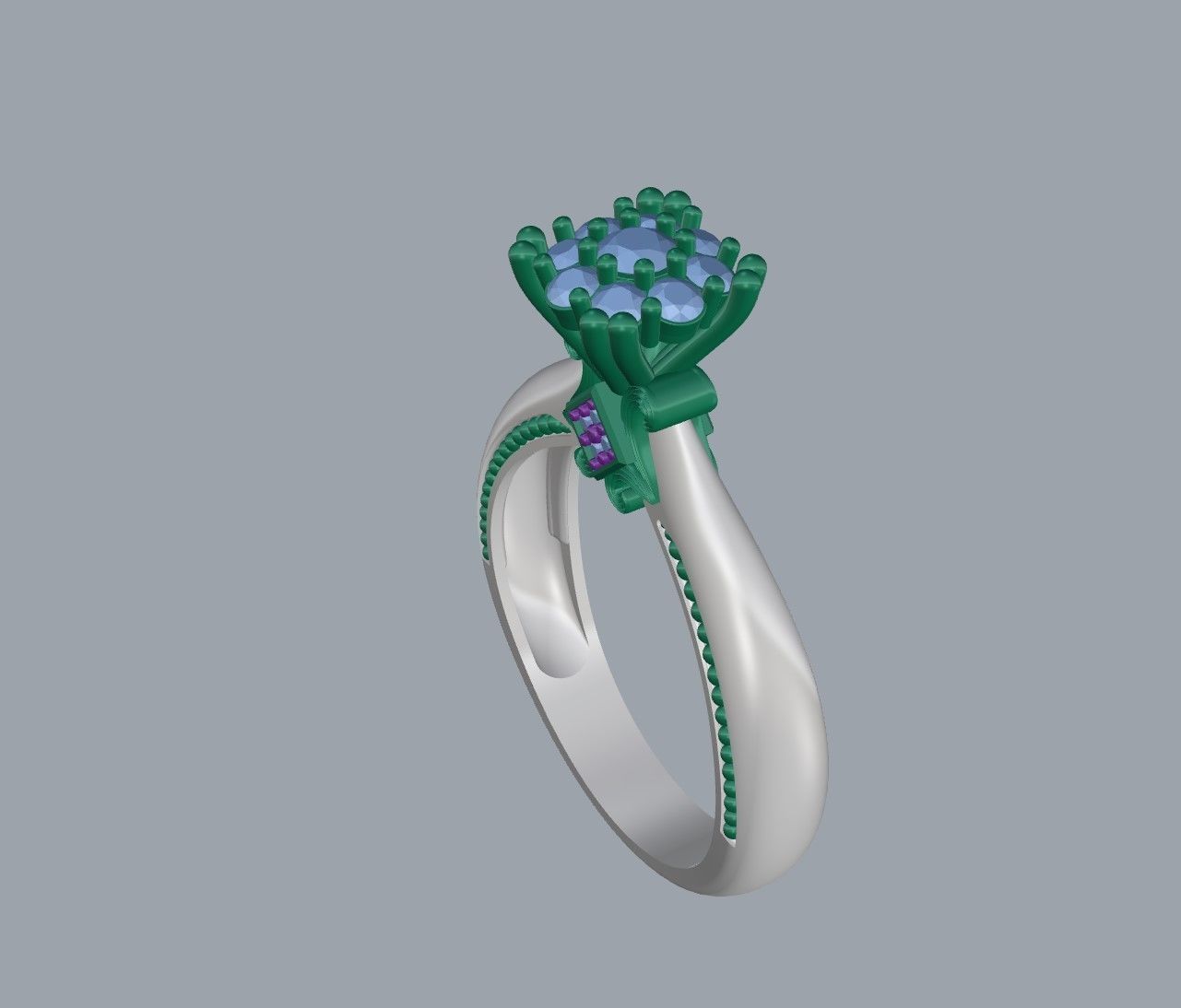 Engagment ring 3D print model_12