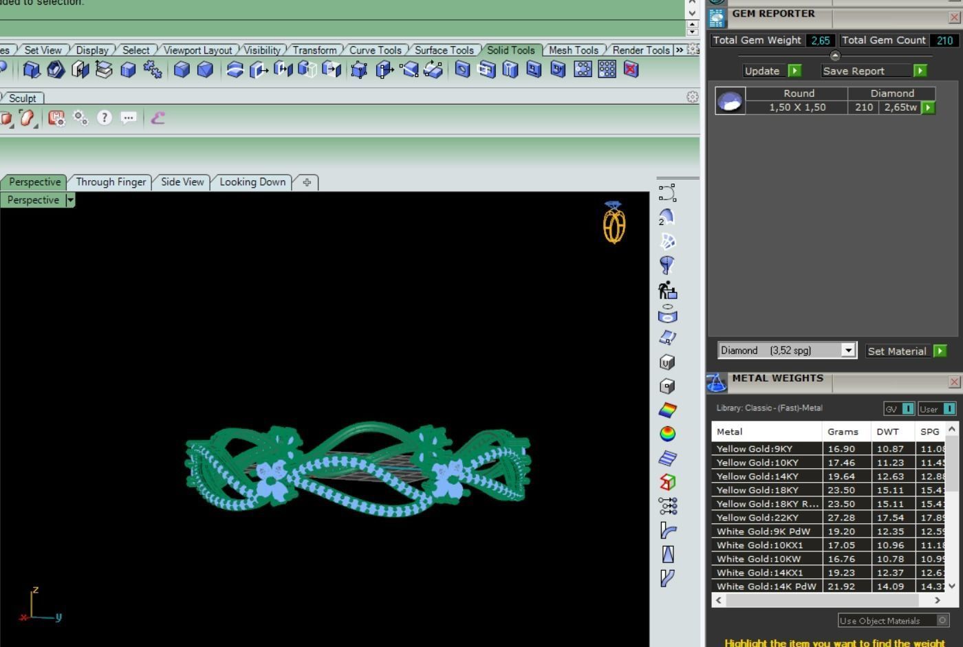 bangle gold ring with diamonds 3D print model