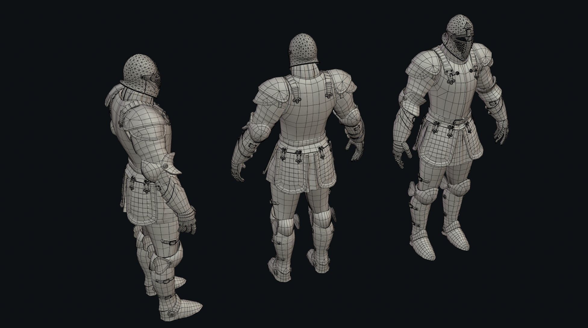 Medieval Armor Low-poly 3D model_9