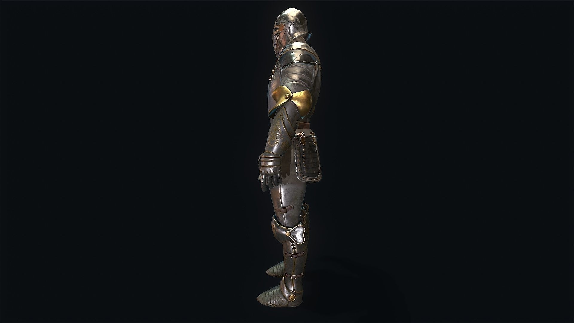 Medieval Armor Low-poly 3D model_2