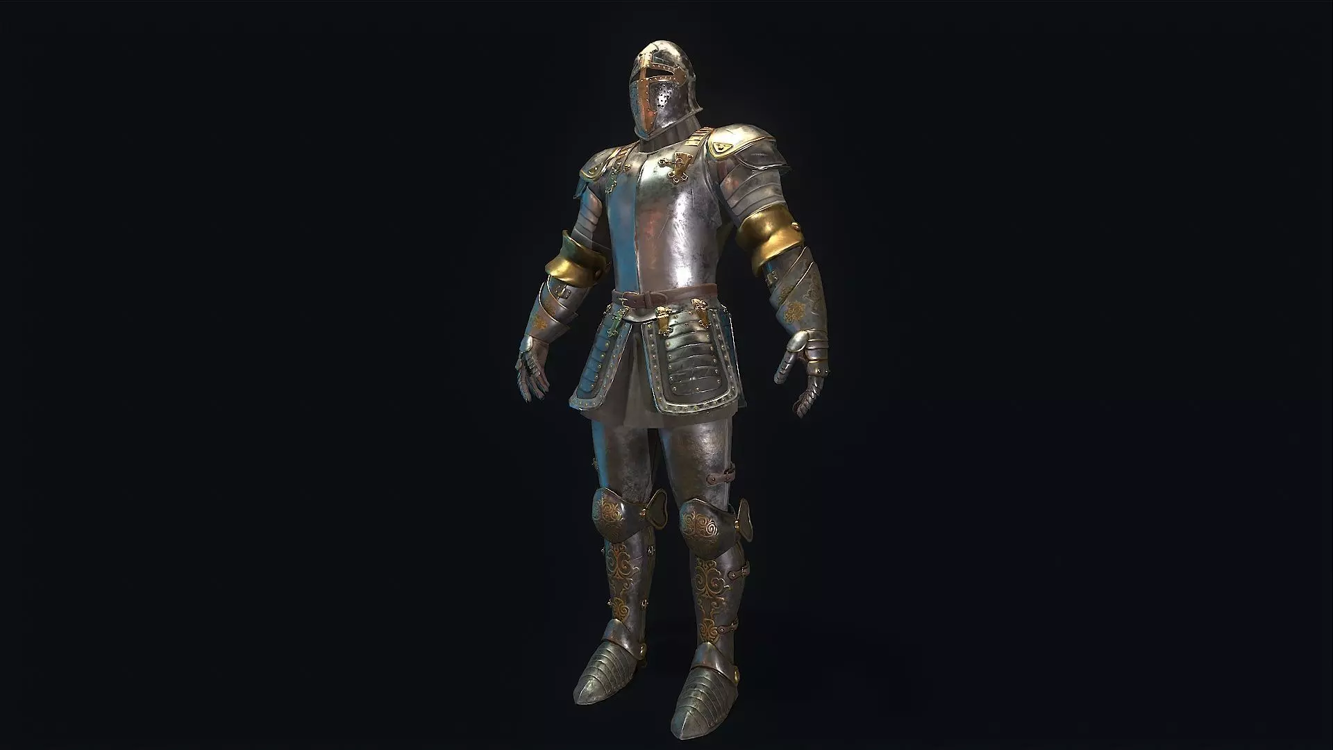 Medieval Armor Low-poly 3D model_0