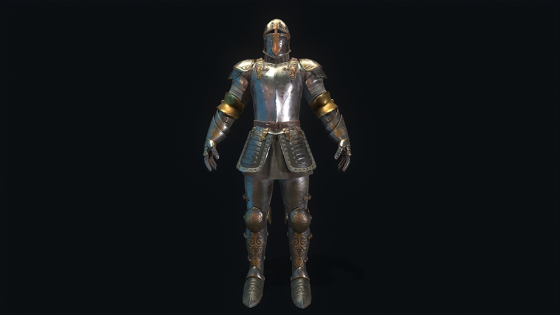 Medieval Armor Low-poly 3D model_1