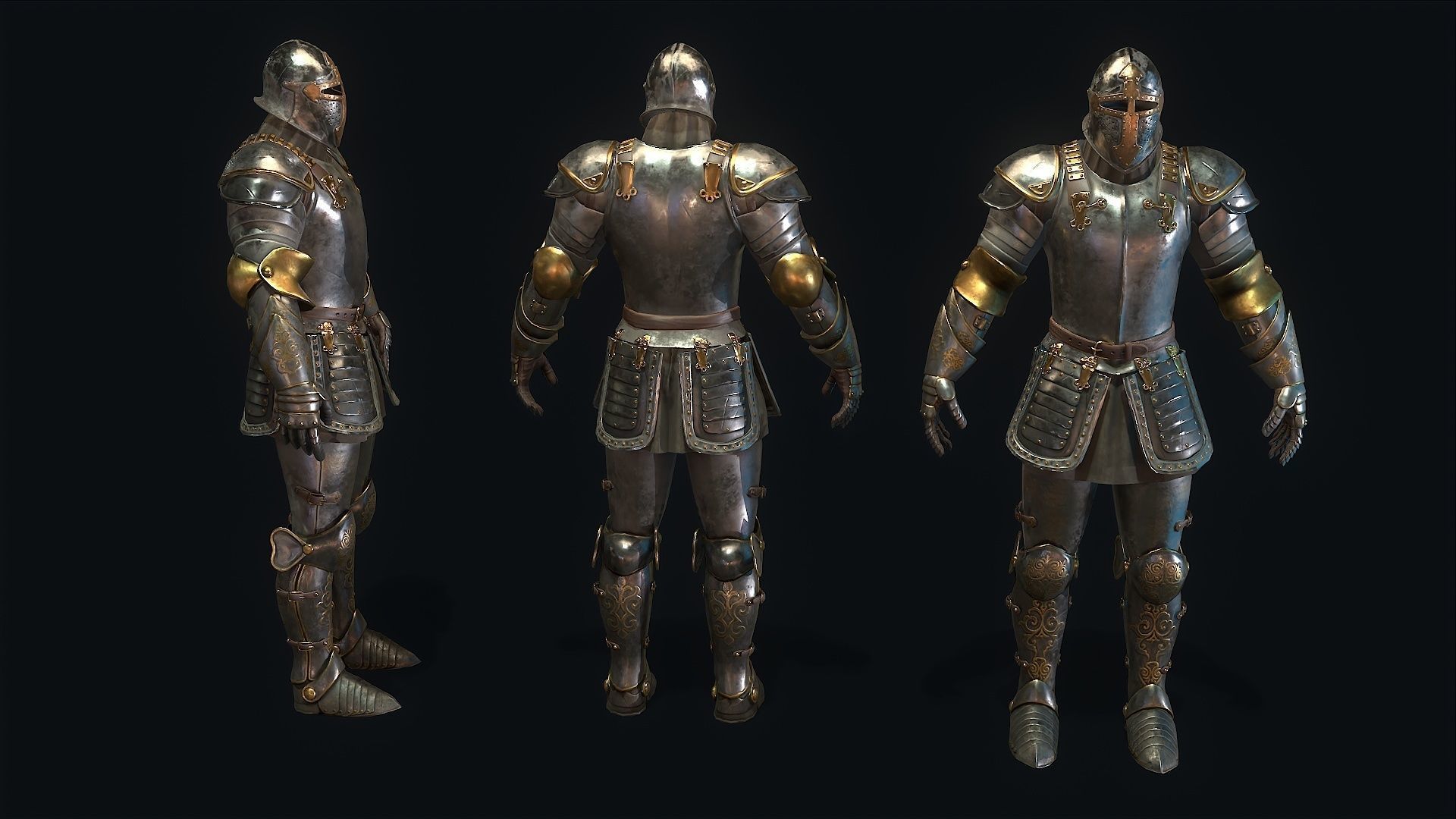 Medieval Armor Low-poly 3D model_5