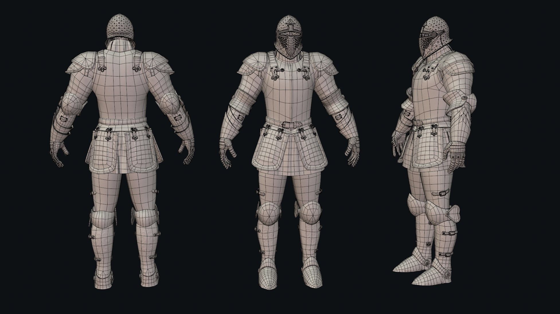 Medieval Armor Low-poly 3D model_8