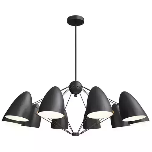 JLYLITE 10 Light Sputnik Chandelier Black