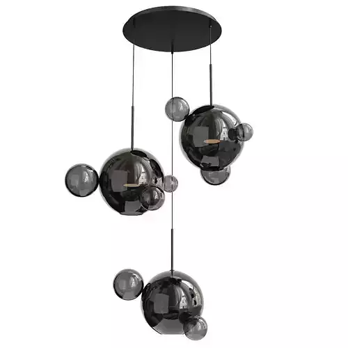 Bolle Circular Chandelier 14 BUBBLE Giopato and Coombes smoky