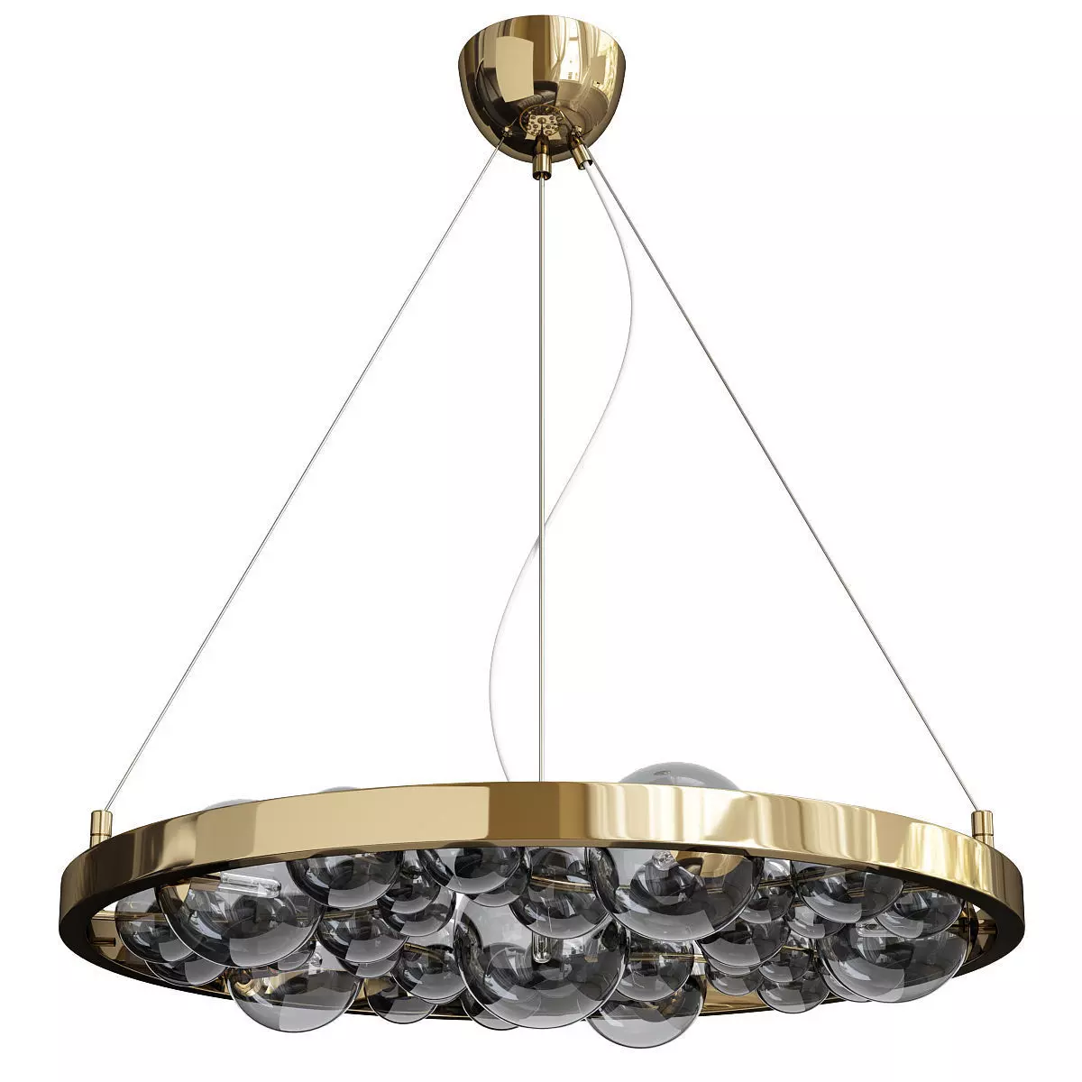 Chandelier with glass balls Caviar Bronze Low-poly 3D model