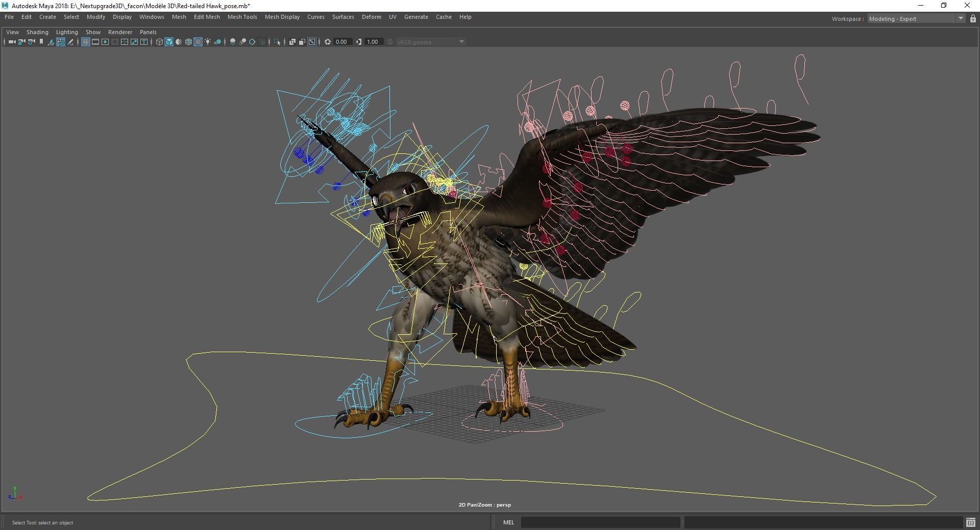 Stunning 3D Model of a Majestic Falcon Wildlife Enthusiasts Low-poly 3D model_21
