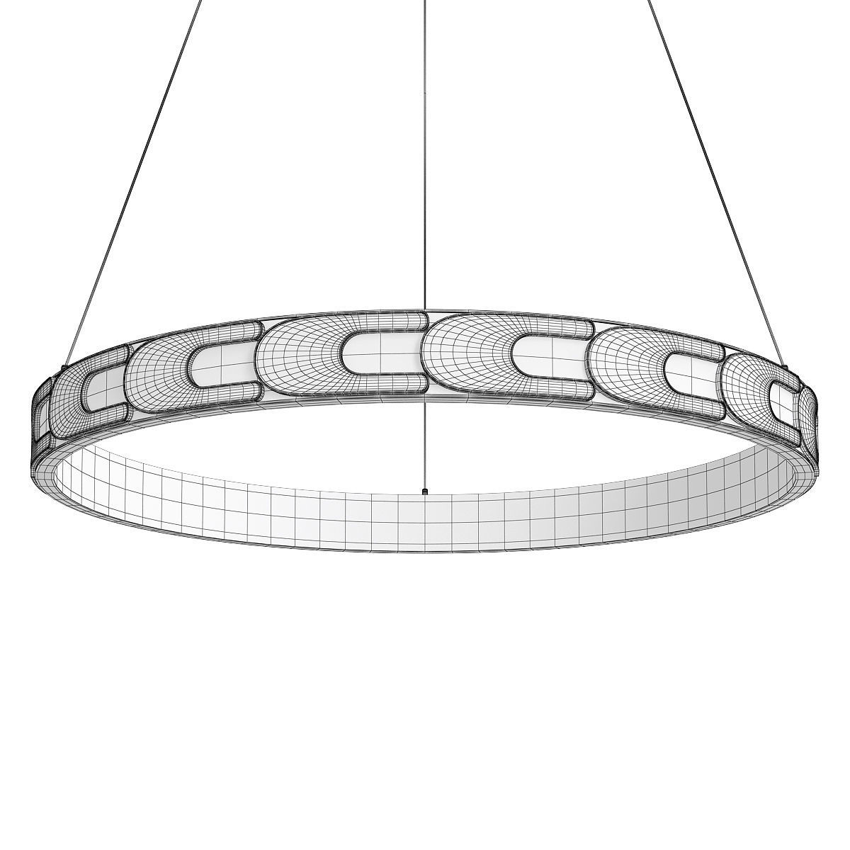 Maoris Ring Horizontal Chandelier D60 Low-poly 3D model_1