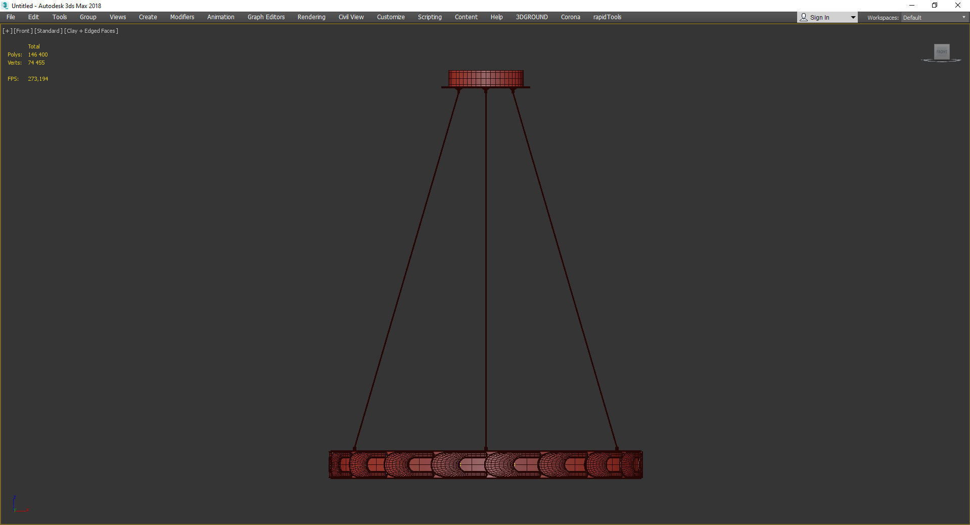 Maoris Ring Horizontal Chandelier D60 Low-poly 3D model_2