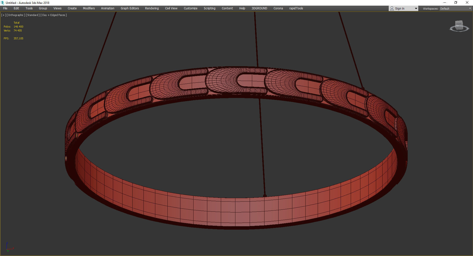 Maoris Ring Horizontal Chandelier D60 Low-poly 3D model_3